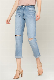 Roll-up Leg Jeans Low Waist High Quality Fashion Women Denim Jeans