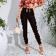  Fashion Sexy Pencil Girls PU Leathermid-Rise Waisted Stretch Hip Lift Skinny Leather Pants