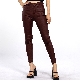  Custom Burgundy Tight Sexy Ass Fitness Leather Pants for Women