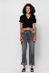Women Low Waist Irregular Waist Edge Folding Leg Fashion Lady Cropped Jeans manufacturer