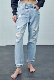 Puncture Design Women Special Waist New Fashion Ladies Denim Jeans