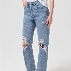 Wholesale Fashion Custom Jeans Scratch Holes Women High Waist manufacturer