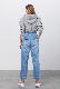  Women Elastic Waist Relaxed Fit Jeans Puncture Fashion Ladies Denim Jeans