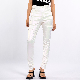 White Coated Matte High Waist Skinny Cargo Pants Leather Trousers Women