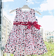  Summer Clothing Floral Design Custom Kids Thin Bow Sleeveless Dress Girl Fashion Clothes Dress Baby Dress Girl Wear
