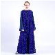  Blue Lace Fake Two Long-Sleeved Dress Dress, Middle East, National Dress, Cross-Border Women′s Wear