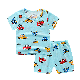  Custom Cartoon Design 100% Cotton Casual Short Sleeve Suit for Kids