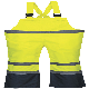  Men′s Rain Bib Waterproof High Visibility Workwear Pants with Reflective Tape