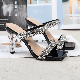  New Style Stiletto Heels Sexy Crystal Heels Pointed Women High Heel Slipper with Shine Rhinestone