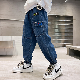  Boys Spring and Autumn 2022 New Korean Version of Loose Temperament Trousers Children Handsome Jeans