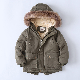 Children Winter Super Thick Fleeced Parka Puffer Jacket with Fake Fur Hood