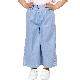 Custom Rubber Waist Children Casual Blue Wide Leg Pants Girls Jeans