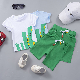  2022 Summer Fashionable Children Outfits Boy Shirt and Shorts Cotton Short Sleeves Clothes Dinosaur Pattern Kids Apparel Cartoon Print Children Suit