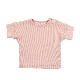  Children Pink Ribbed Fabric T Shirt for Girls with The Snaps on The Shoulder