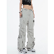  Lazy Retro Straight Wide-Leg Pants with Large Pockets Drawstring Pleated Casual Leg Pants Loose Mopping Overalls Sports Wear