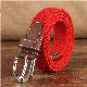  High Quality Perfeict-Fit Pin Belt Buckle Cowhide Genuine Leather Braided Stretch Elastic Belt for Kids Children Junior