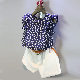  2023 Children′s Clothing Summer Clothing New Girls′ Summer Suit Children′s Fashion Chiffon Floral Vest Shorts Two-Piece Set Sweater