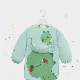 Long Sleeved Bib Waterproof Feeding Bibs Apron with Detachable Pocket