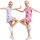  2PCS Unique Tie Dye Printed Casual Sweat Workout Sets Summer Sportswear for Kids Girls, Loose Fit T Shirt and 2 in 1 Skirt Little Girls Athletic Outfits