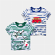  Green and White Striped Shortsleeve Unisex Shirts