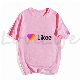 Cute Heart Pattern Printing Short Sleeve T Shirt for Girls