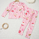  Pink Cartoon Floral Children Round Neck Long Sleeve Milk Silk Baby Sets