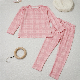  Pink Floral Children Round Neck Long Sleeve Milk Silk Baby Sets