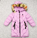  Beauty Girl′s Fake Hood Fur Winter Long Coat