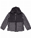  2023 Children′s Clothes - Woven Boy Girl Jacket with Hood, Black and Grey Contrast Color