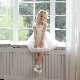  Knee Length Ruched Waist Flower Girl and Junior Bridesmaid Dresses Children′s Apparel