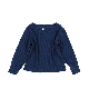  Navy Waffle Long Sleeve Children Blouse