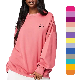  Oversize Women High Quality Solid Color Custom Wholesale Sportswear Casual French Terry Training Drop Shoulder Sweatshirt