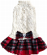  Knitted Pet Clothes Dog Sweater Dog Coat with Plaid Trims
