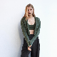  Fall Pockets Plaid Cropped Ladies Cardigan Top Sweater Oversized Knitted Women Sweater