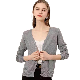  2023 Spring and Autumn Best Sales Female′ S Small Cardigan with V-Neck Cotton Long-Sleeved Thin Top Office Coat Knitwear Sweater/Sweaters