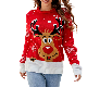  Wholesale Custom Women′s Knit Jacquard Casual Crew Neck Ugly Christmas Sweater