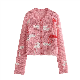  Pb&Za Women′s Clothing Wholesale Short Jacquard Knit Jacket Sweater