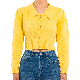  Women French Vintage Knit Top Polo Neck Long Sleeve Crop Cardigan