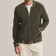  Cashmere Knitted Thin Stripe Stylish Men Zipper Autumn Spring Cardigan Jacket Sweater