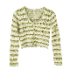  Wholesale Lucky Light Green Stripe Crochet Women Cardigan