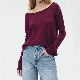  Organic Cashmere Knitted Sustainable Boat-Neck Sexy Pullover Sweater