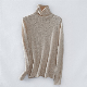 Wholesale Rolled Edge Hem Neckline Knitted Cashmere Turtleneck Sweater