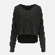 Women V-Neck Long Sleeves Black Sweater