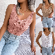  Ins Wind Real Shot Spring and Summer Europe and The United States Leisure V-Neck Button Twist Top Holiday Knitted Sweater Female