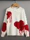 Heart-Shaped Fringe Draped Shoulder Sweater