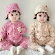  Autumn′s Latest Design Baby Clothes, Knitted Sweaters, Cute Flower Baby Jumpsuits with Knitted Hats