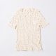  Beige Loose Elastic Round Neck Summer Knitwear Top
