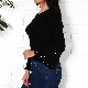  2023 Autumn/Winter New Flared Sleeve Top Nailed Beaded Solid Color Knitwear
