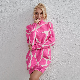  Lady Contrast Color Fashion Long Sleeve Knitted Sweater Dress