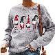  2024 New Women Christmas Fleece Sweaters Long Sleeve Fuzzy Sweatshirts Holiday Graphic Shirts Ugly Christmas Sweater